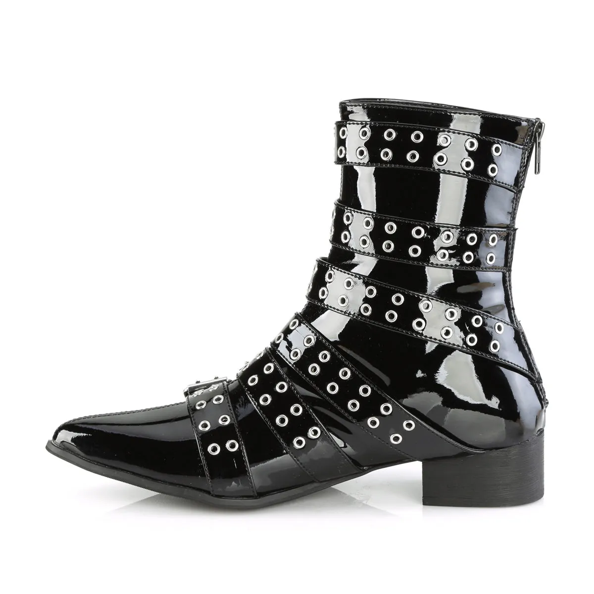 1 Inch Heel WARLOCK-70 Black Patent