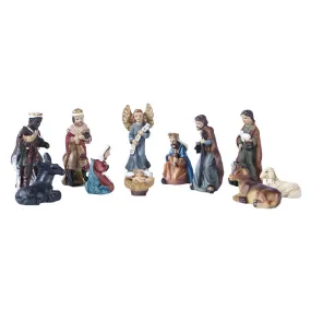 11-Piece Set Horse Trough Group Religious Decoration Ornaments, 3cm Birth of Jesus Resin Statue