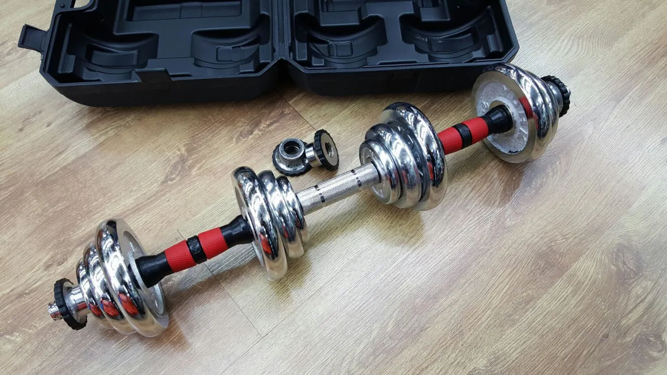 20KG Adjustable Chrome DumbBell Set  