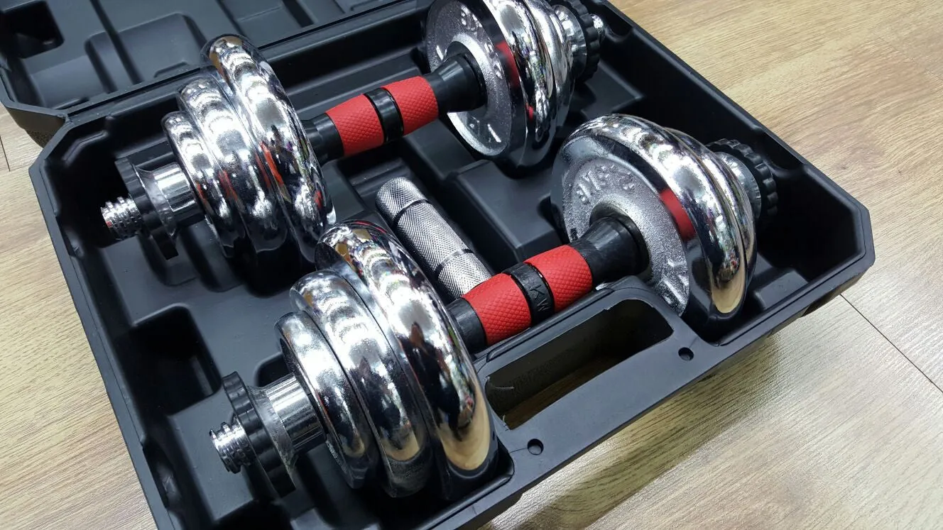 20KG Adjustable Chrome DumbBell Set  