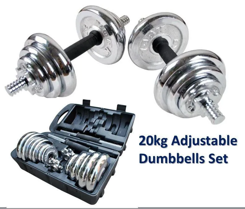 20KG Adjustable Chrome DumbBell Set  