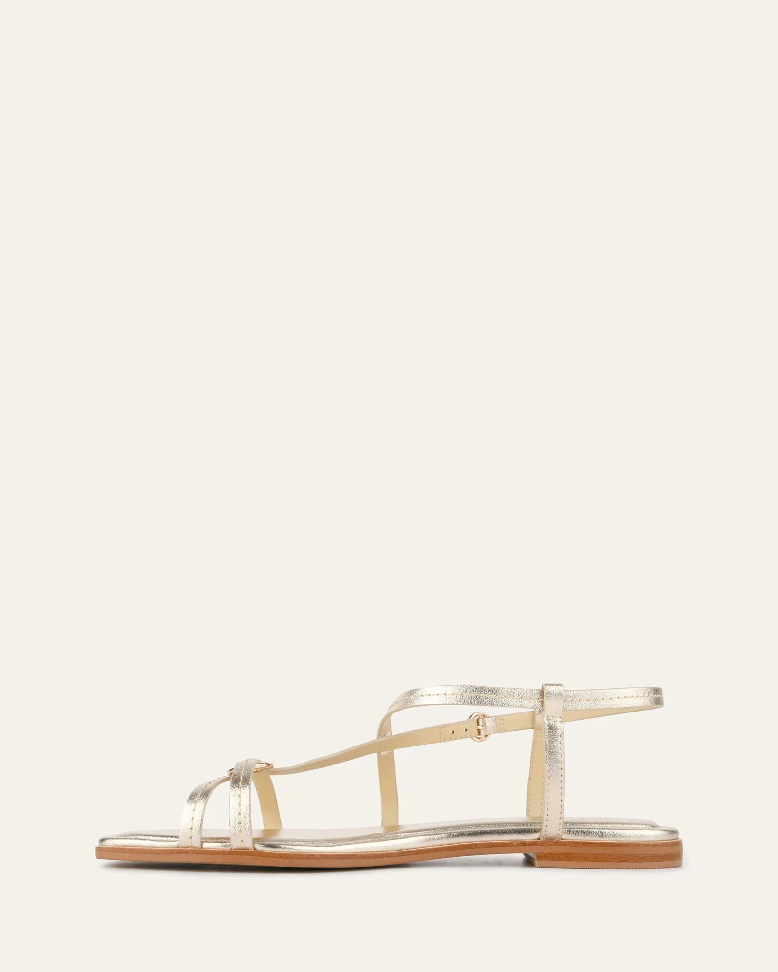 ADDI FLAT SANDALS SOFT GOLD LEATHER