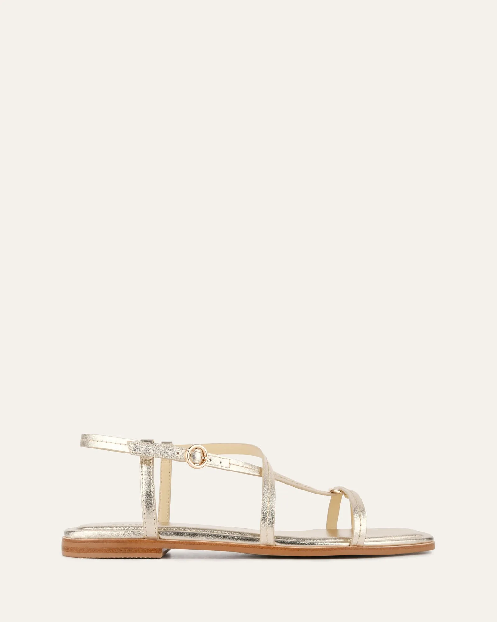 ADDI FLAT SANDALS SOFT GOLD LEATHER