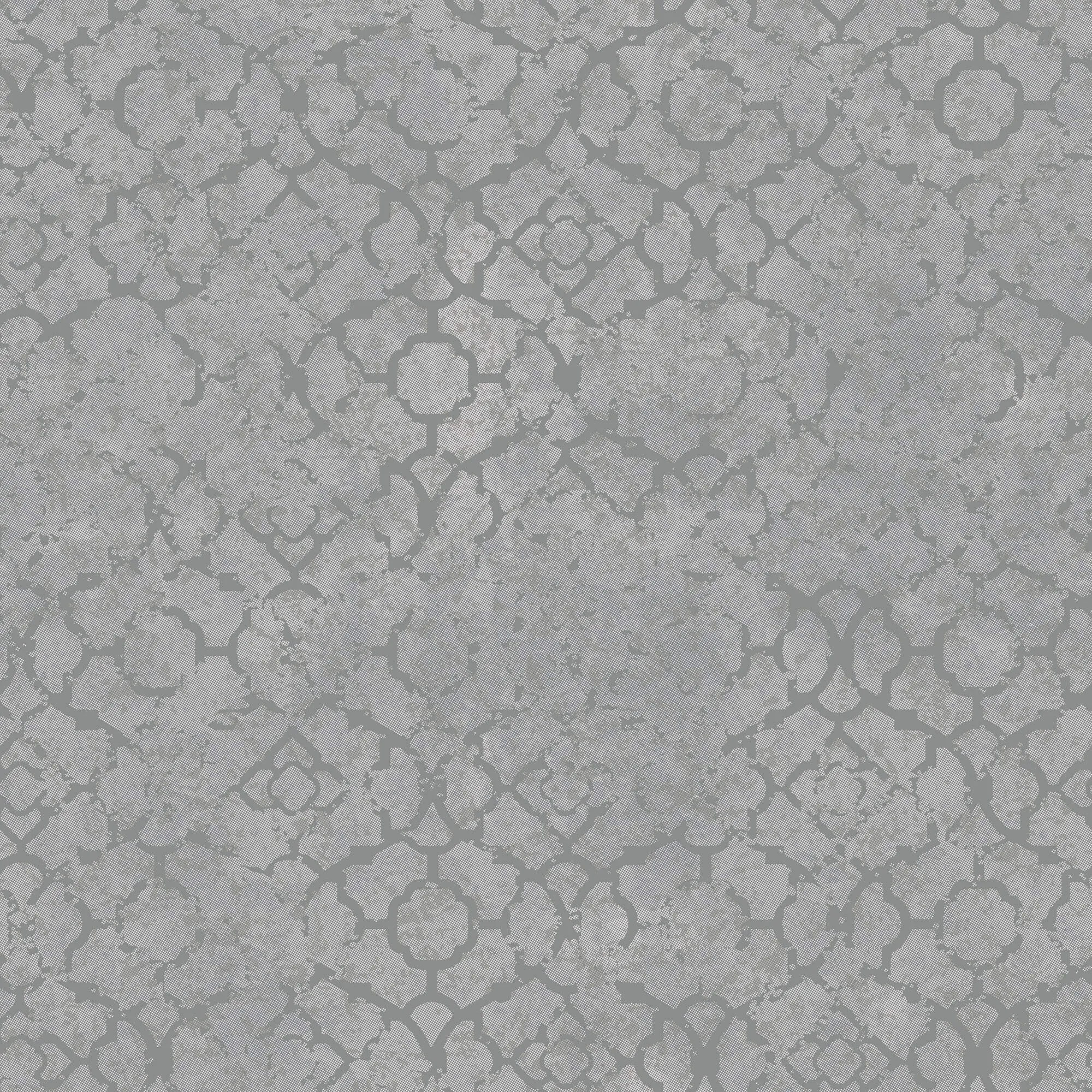 Aged Quatrefoil Silver Wallpaper from the Emporium Collection