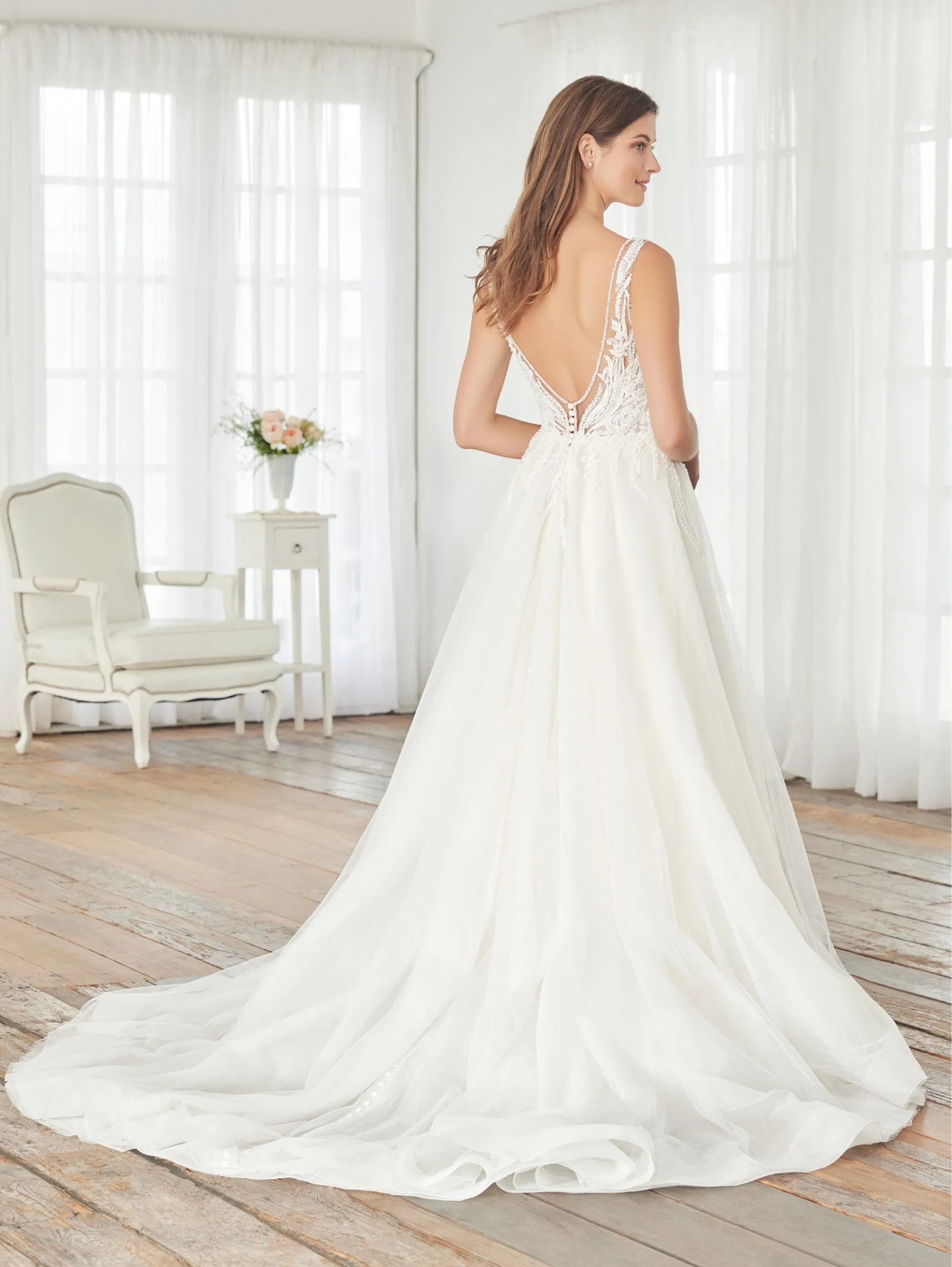 Applique Sleeveless Tulle Bridal Gown by Adrianna Papell 31253