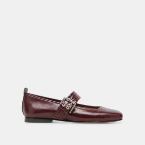 ARORA BALLET FLATS BURGUNDY CRINKLE PATENT