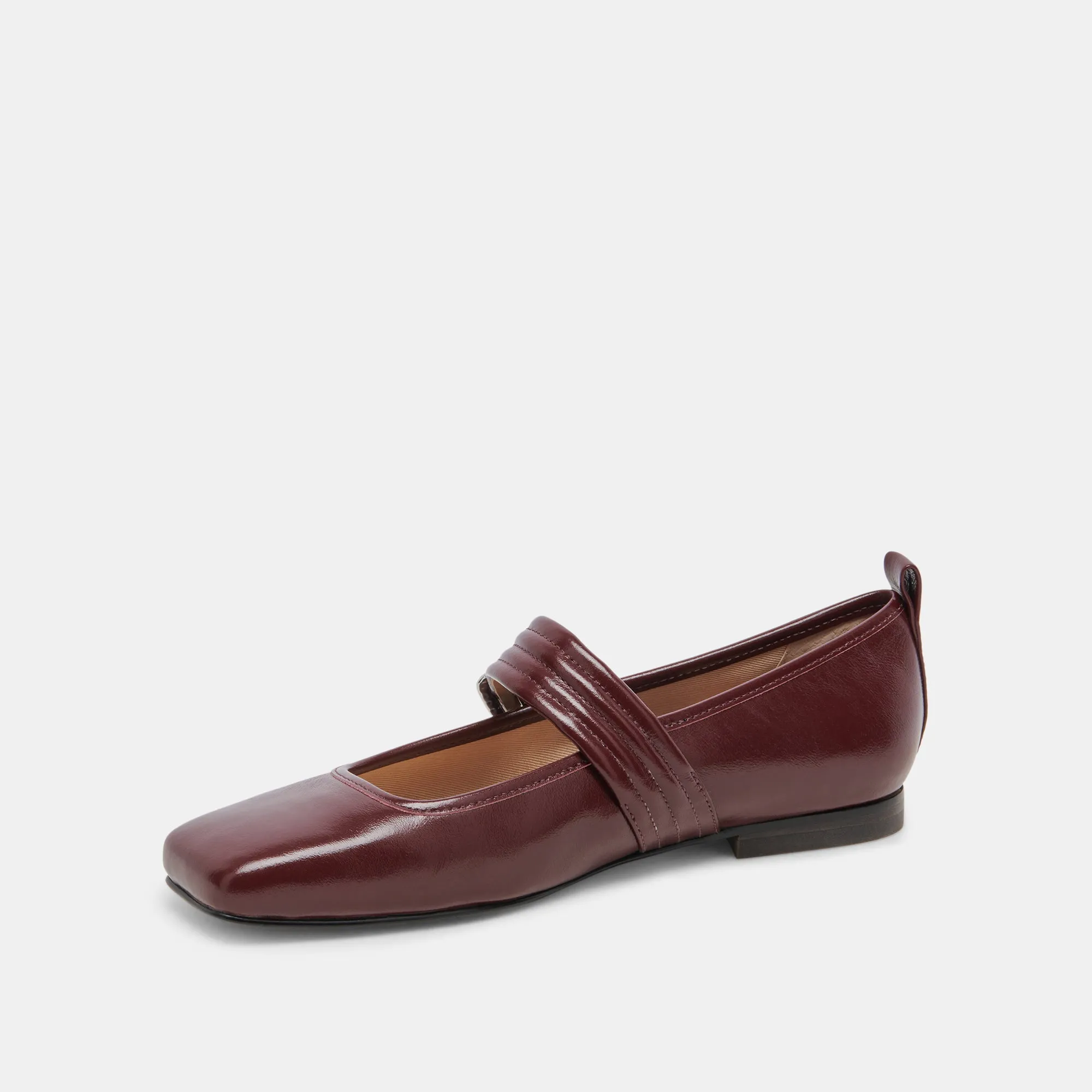 ARORA BALLET FLATS BURGUNDY CRINKLE PATENT