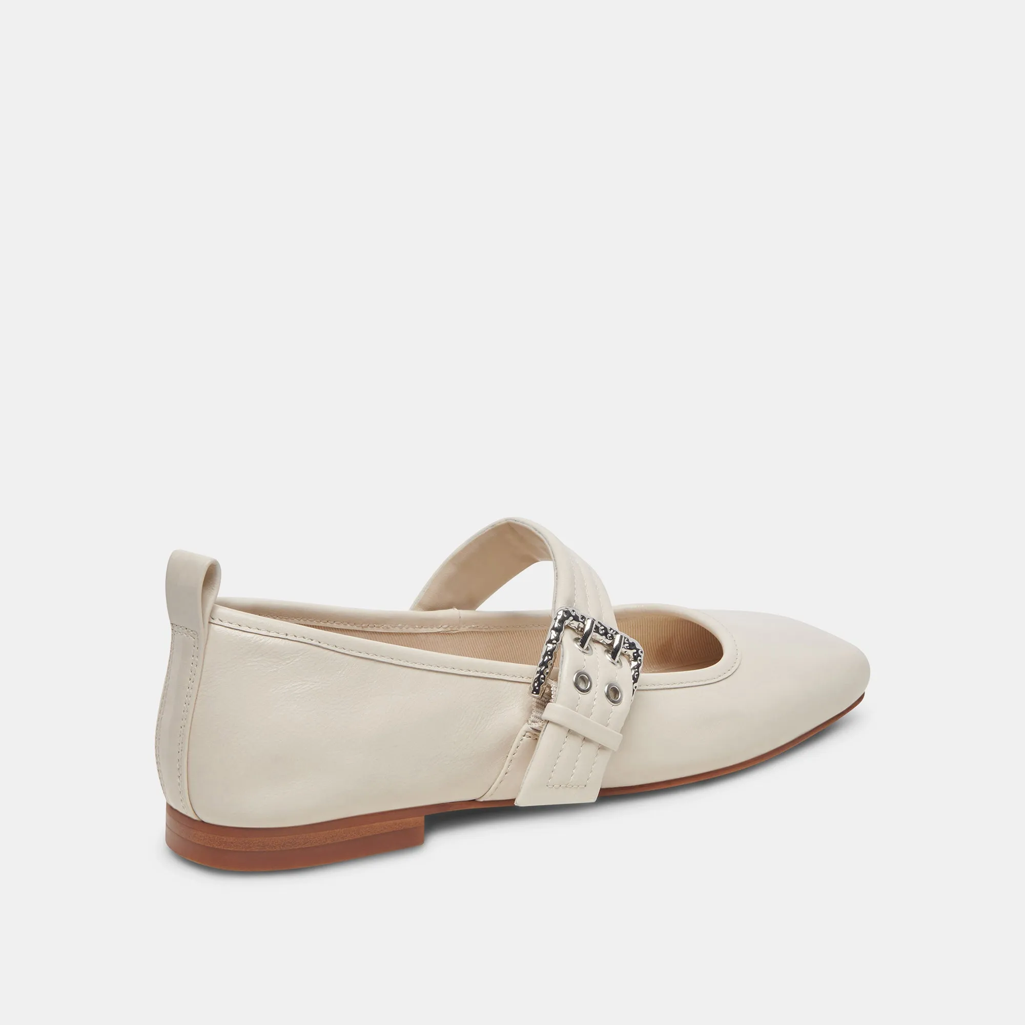 ARORA BALLET FLATS IVORY CRINKLE PATENT