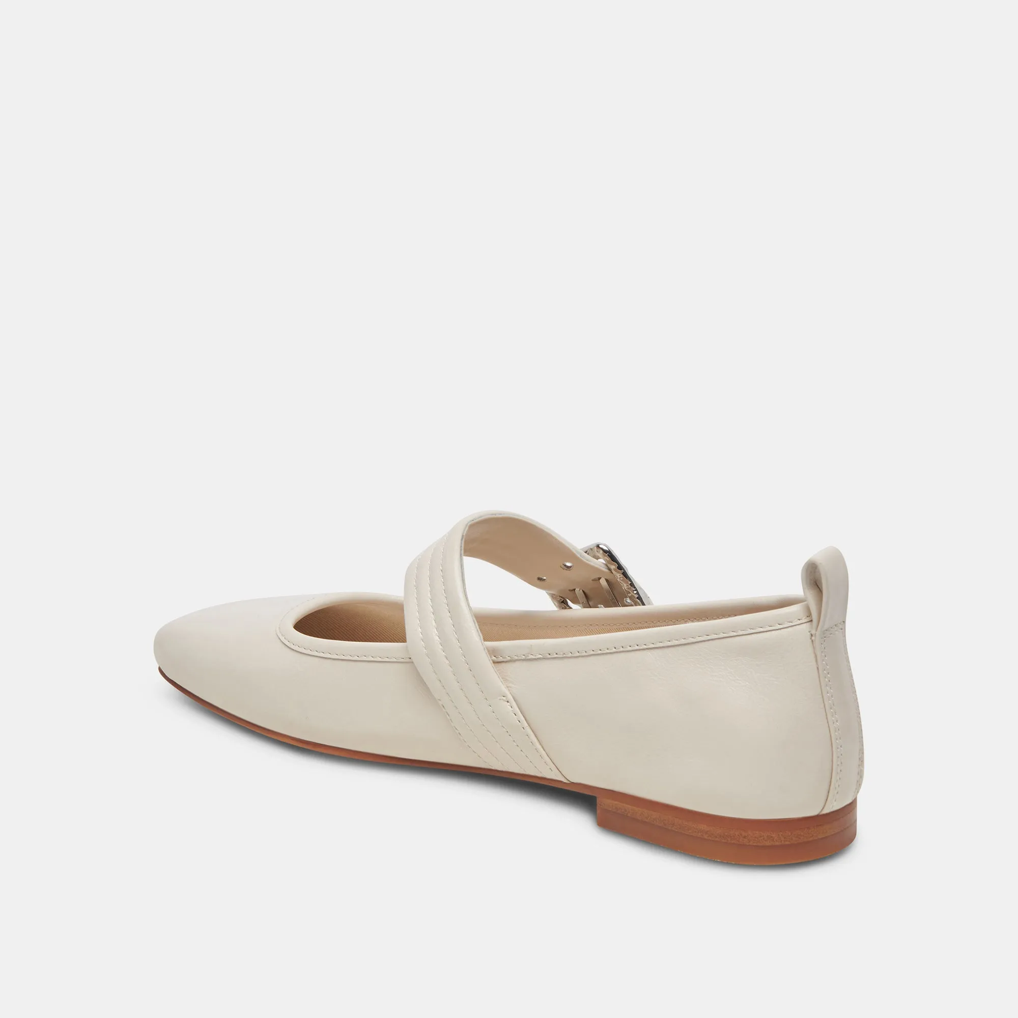 ARORA BALLET FLATS IVORY CRINKLE PATENT