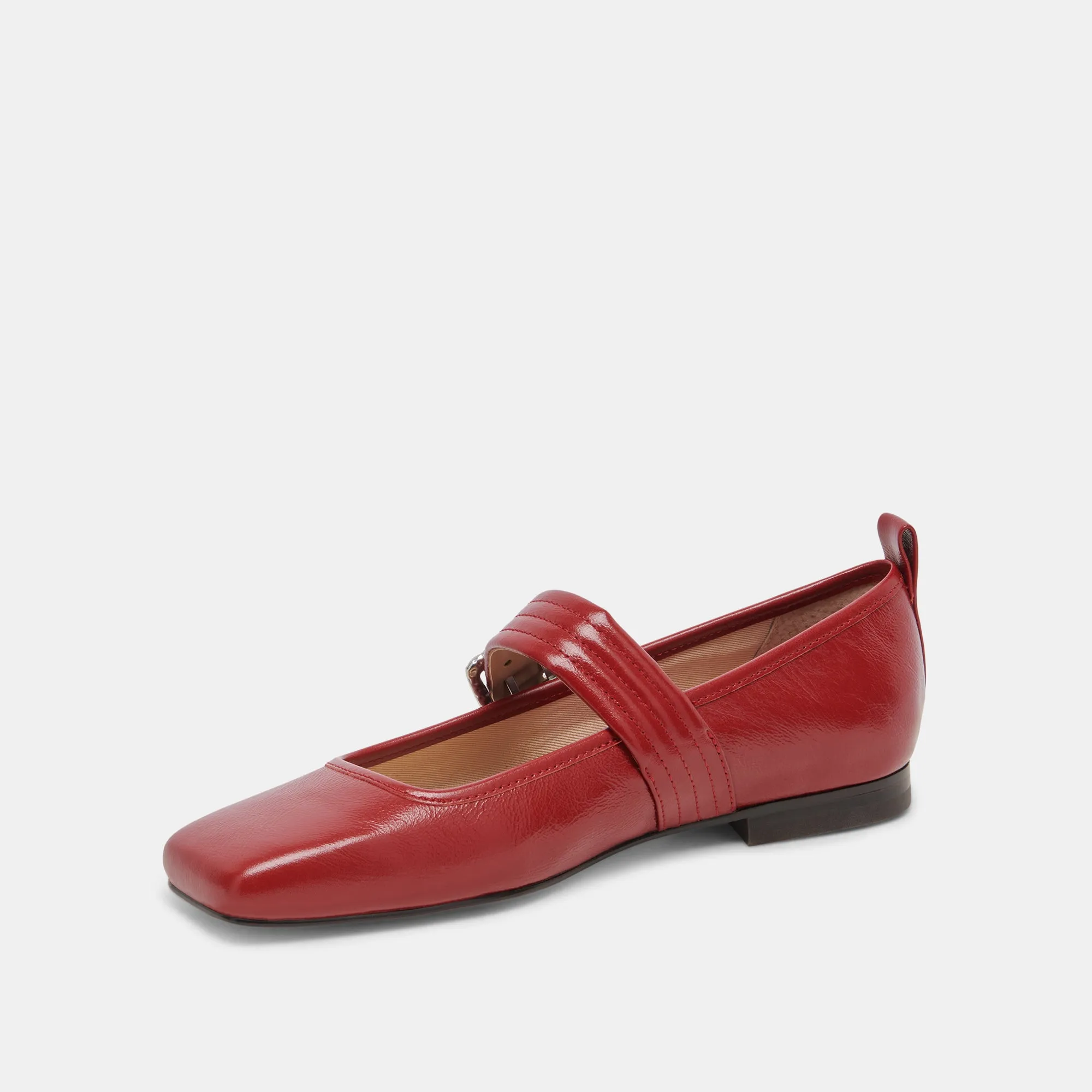 ARORA BALLET FLATS RED CRINKLE PATENT