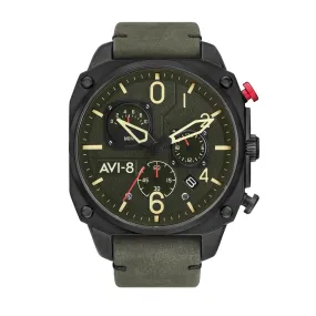 AVI-8 Deep Green Black Hawker Hunter Chronograph Watch AV-4052-08