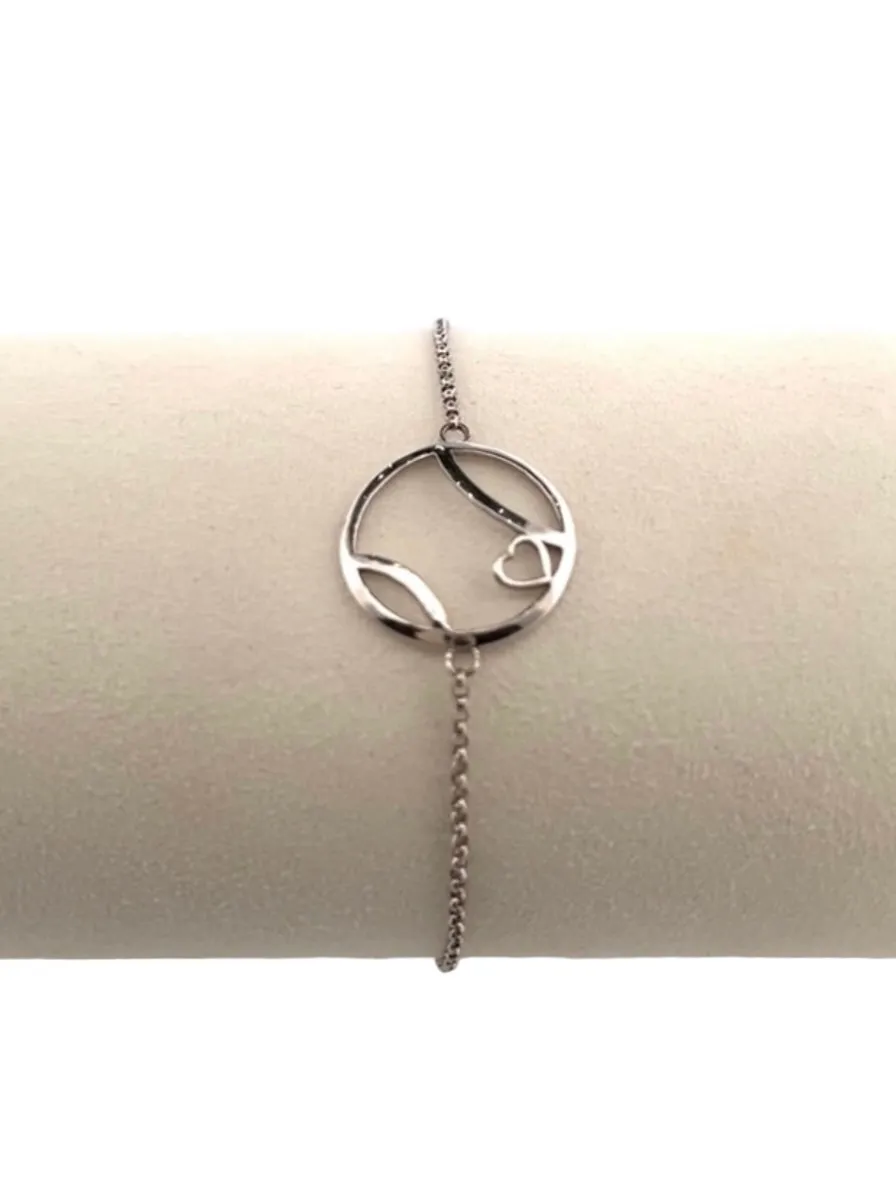 Ball   Heart Silver Bracelet