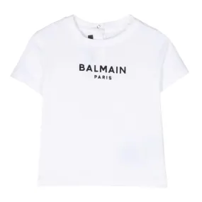 Balmain Baby Embossed Logo White T-Shirt