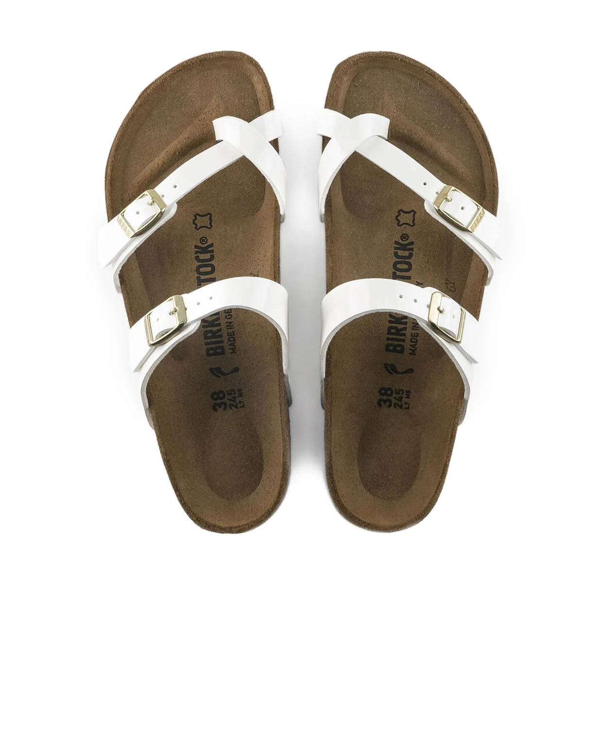 Birkenstock Mayari Birko-Flor White Patent Sandals