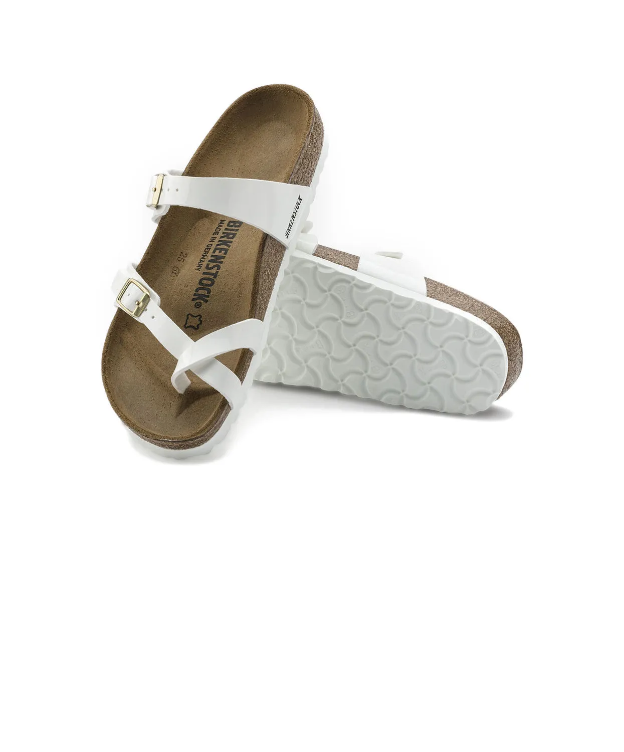 Birkenstock Mayari Birko-Flor White Patent Sandals