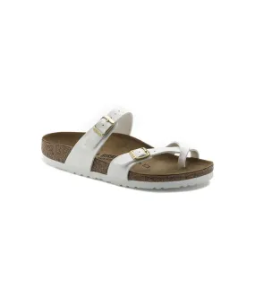 Birkenstock Mayari Birko-Flor White Patent Sandals