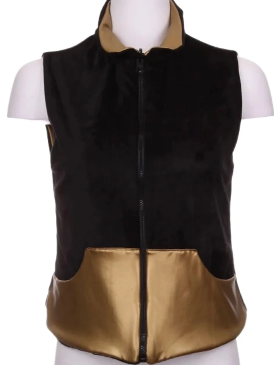 Black   Gold Reversible Vest