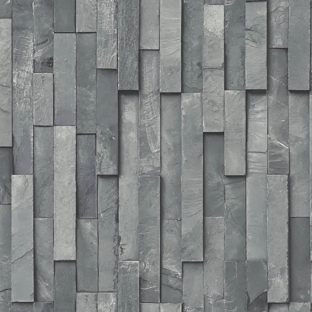 Black Slate Split Face Wallpaper - 50108 - Today Interiors