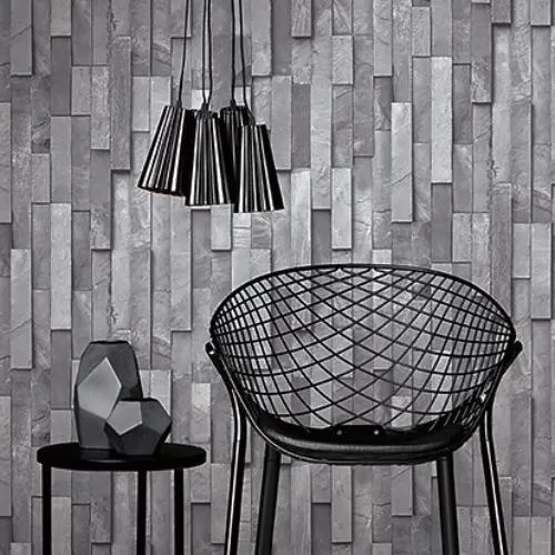 Black Slate Split Face Wallpaper - 50108 - Today Interiors