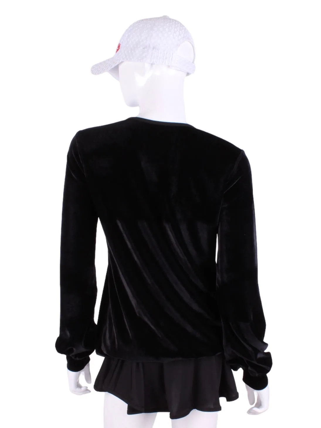 Black Velvet Long Sleeve Warm Up Top