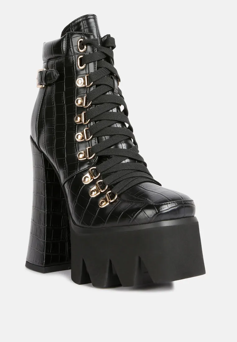 Boogie High Platform Lace Up Boots By Ruw