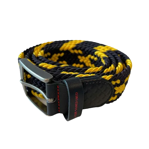 Braided Stretch Belt - Navy & Yellow