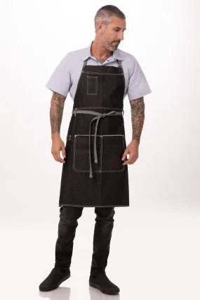 Bronx Black Denim Bib Apron