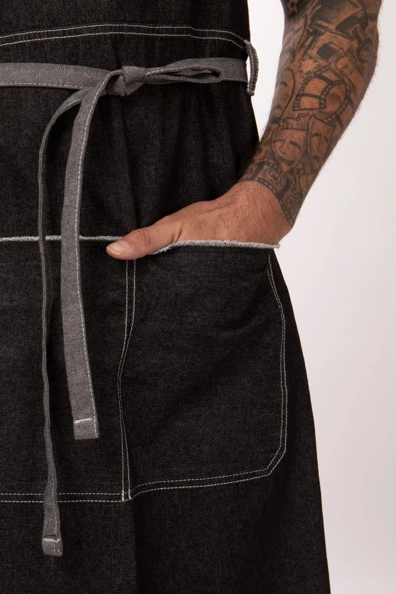 Bronx Black Denim Bib Apron