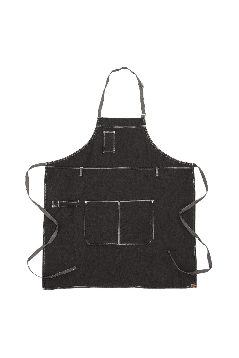 Bronx Black Denim Bib Apron