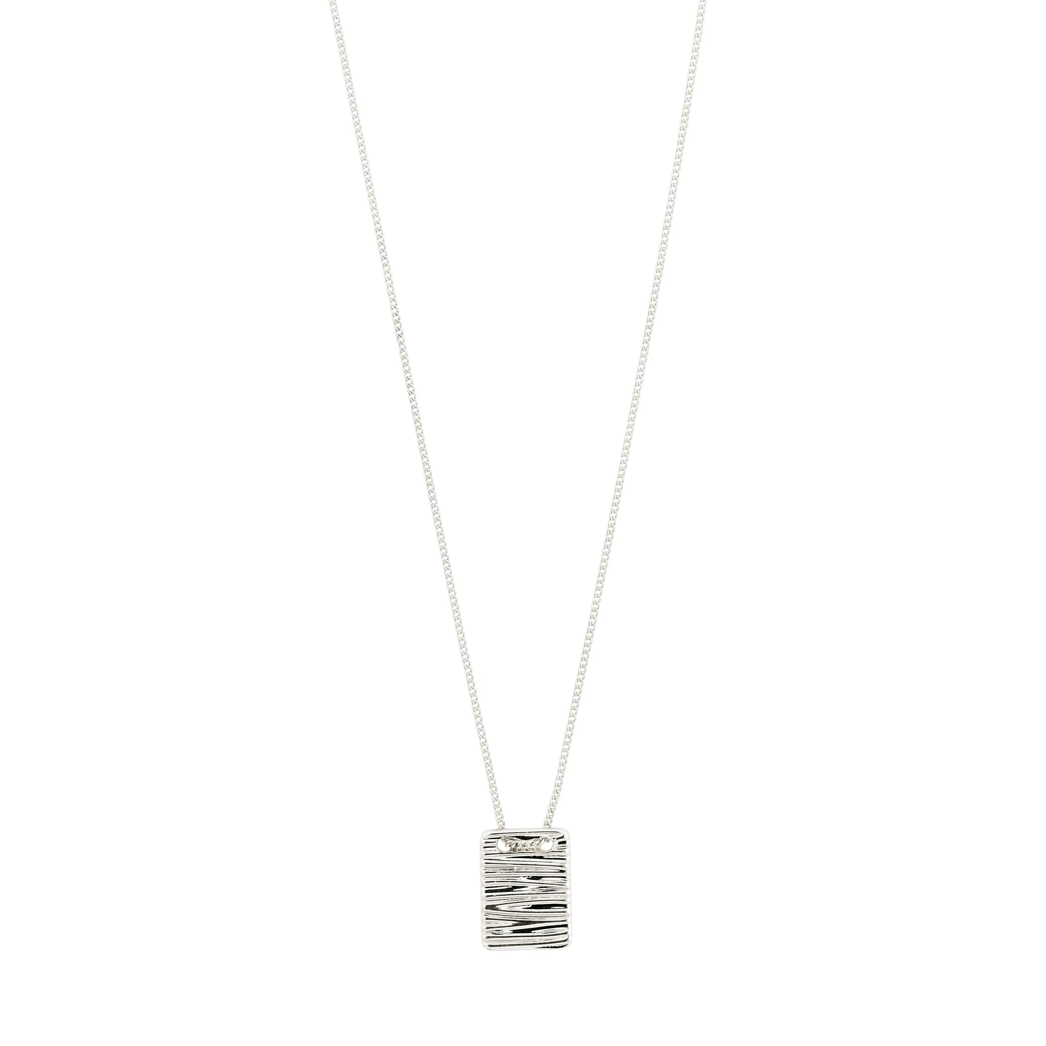 CARE recycled square coin necklace silver-plated