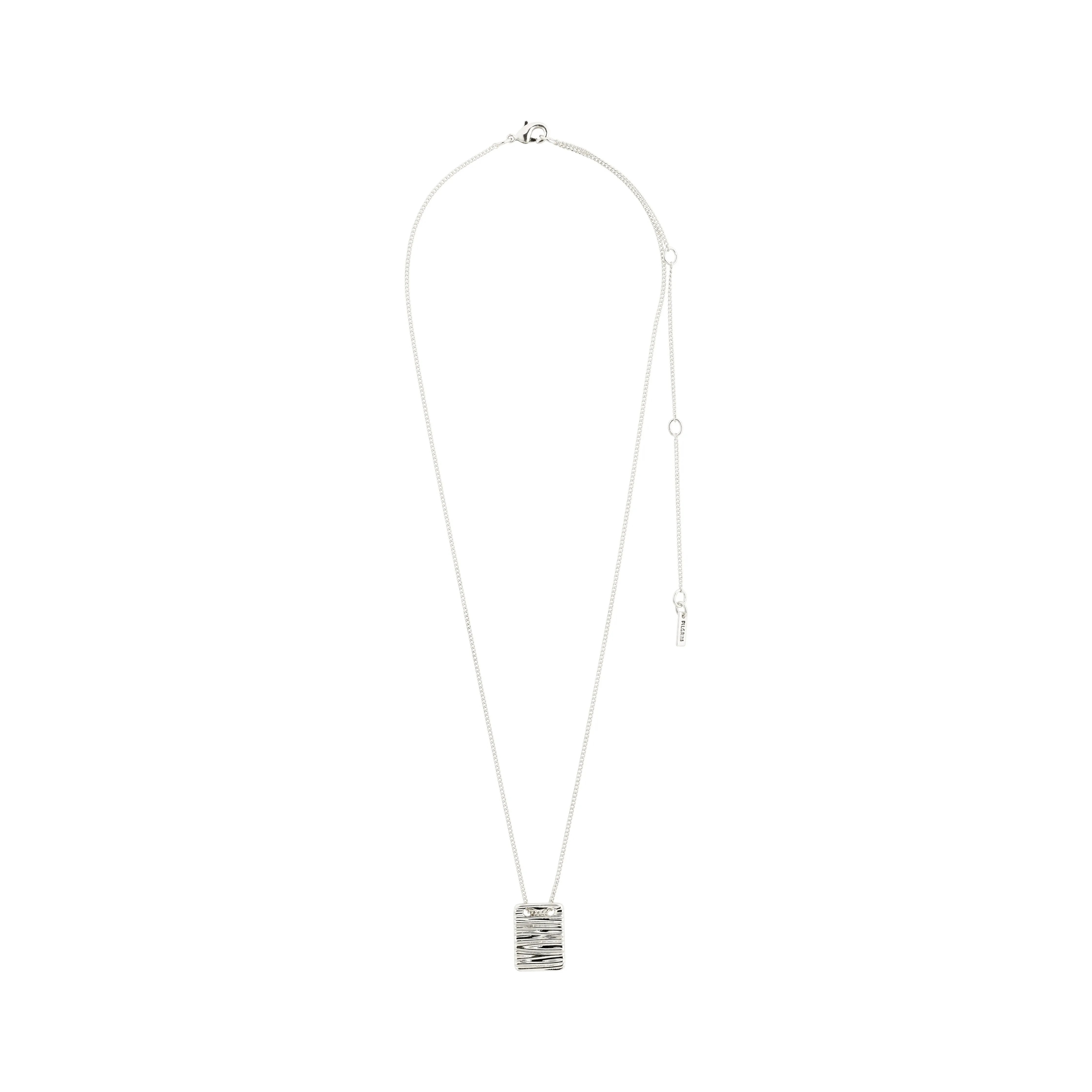 CARE recycled square coin necklace silver-plated