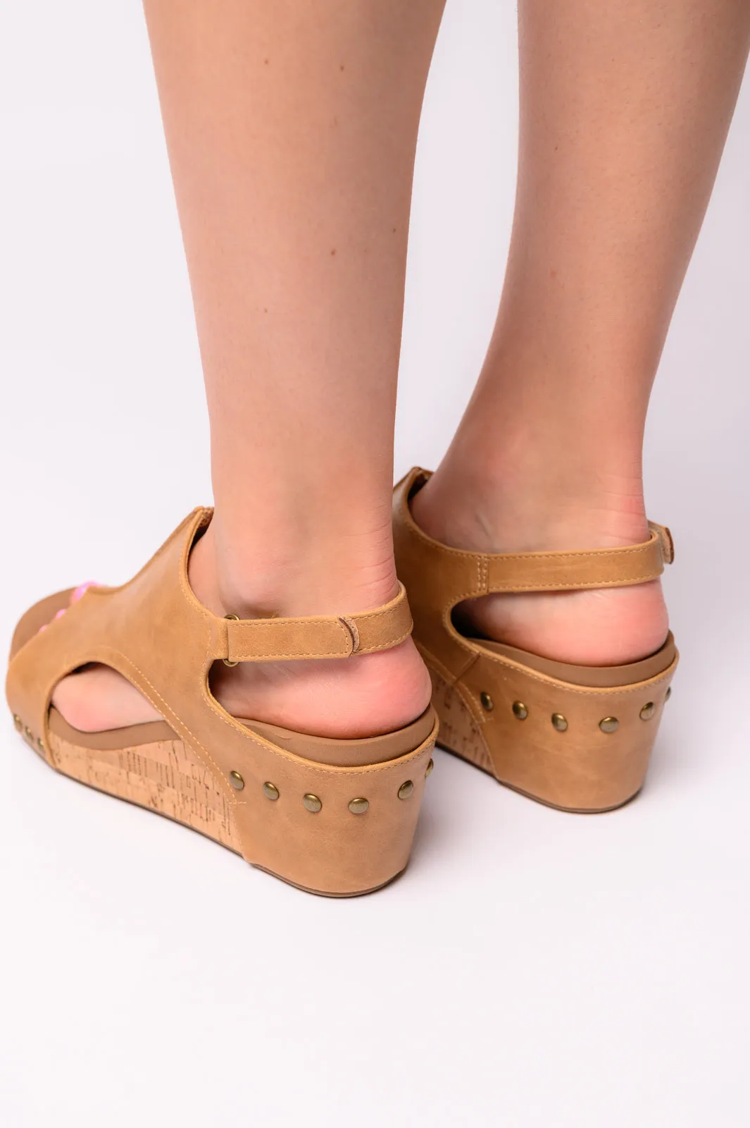 Carley Wedge Sandals in Caramel Smooth by Corky's