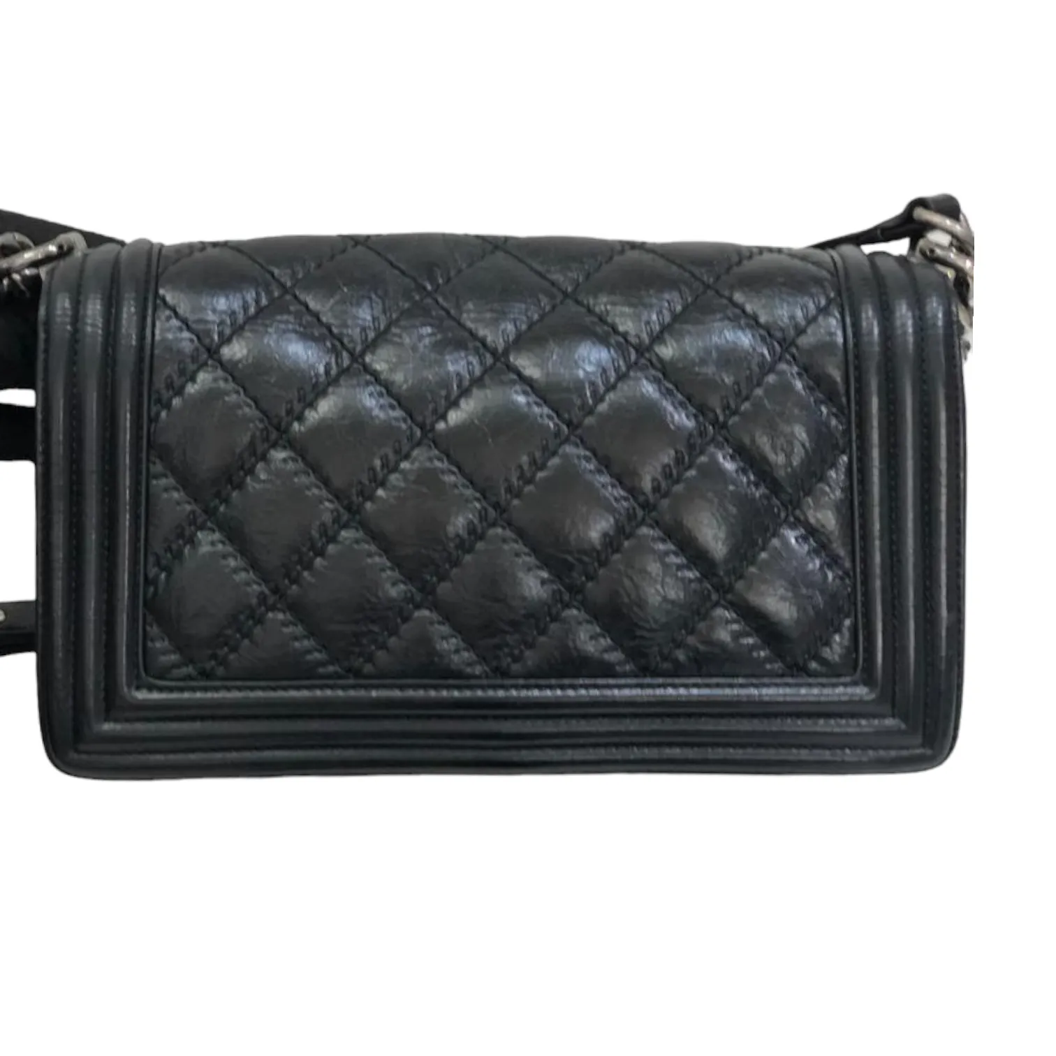 Caviar Quilted Old Medium Boy Flap Black RHW