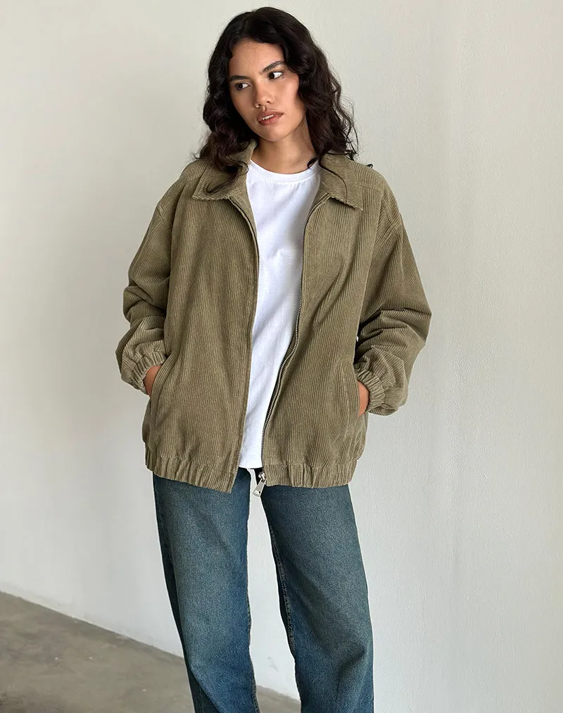 Cavita Jacket in Cord Artichoke Green