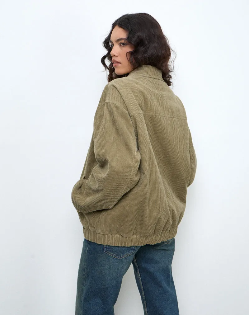 Cavita Jacket in Cord Artichoke Green