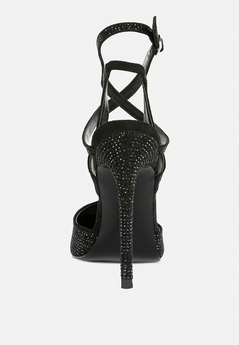 Charmer Diamante Studded High Heeled Sandal By Ruw