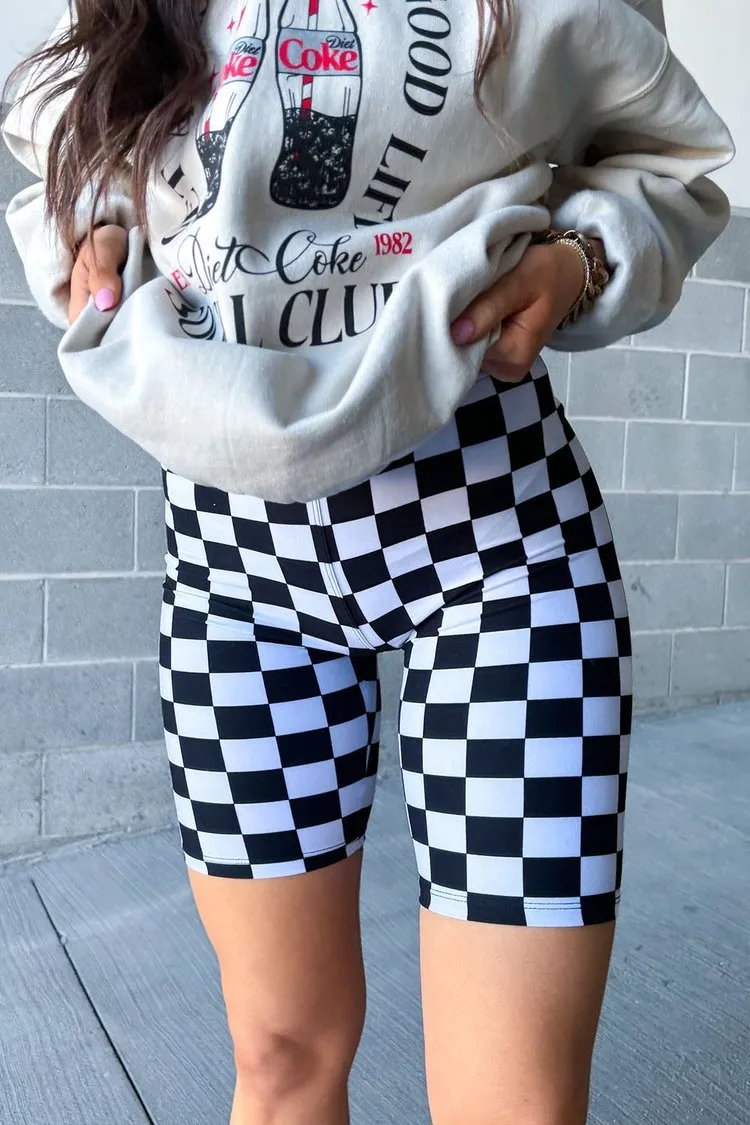 Checkered Biker Shorts