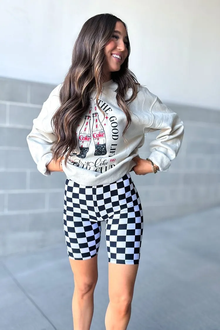 Checkered Biker Shorts