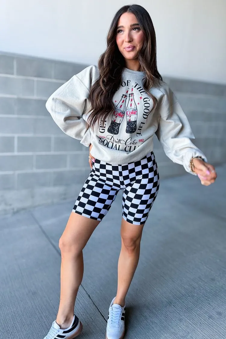 Checkered Biker Shorts