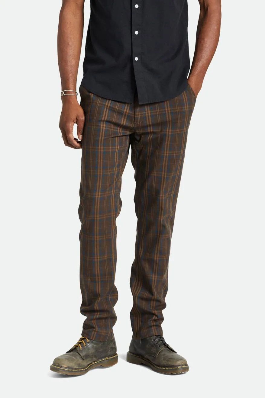 Choice Chino Regular Pant - Brown/Blue Plaid