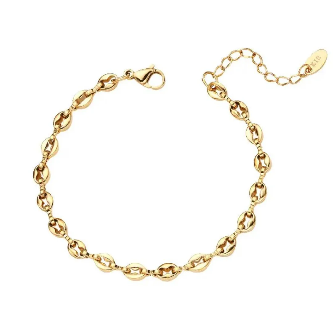 Chokore Coffee Bean Link Bracelet in Gold