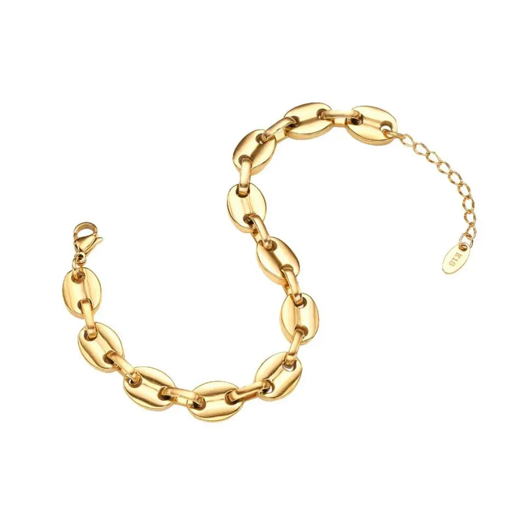 Chokore Coffee Bean Link Bracelet in Gold