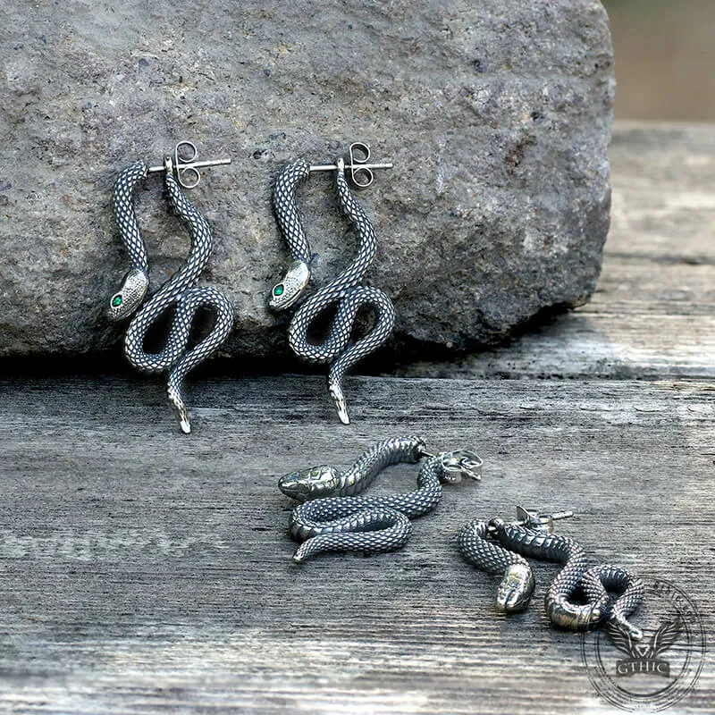 Coiled Snake Stainless Steel Earrings