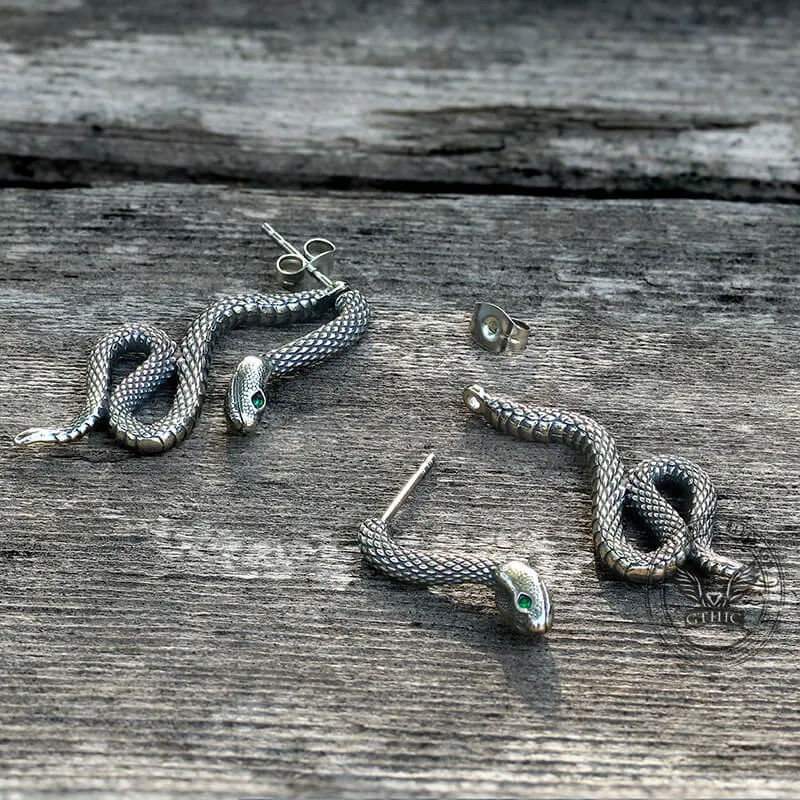 Coiled Snake Stainless Steel Earrings