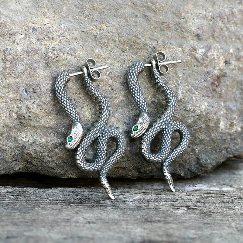 Coiled Snake Stainless Steel Earrings