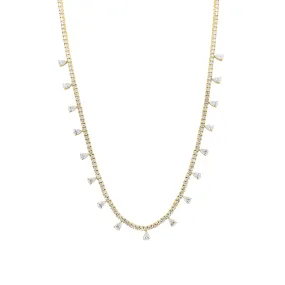 Diamond Tennis Necklace with Perfect Pear Accents