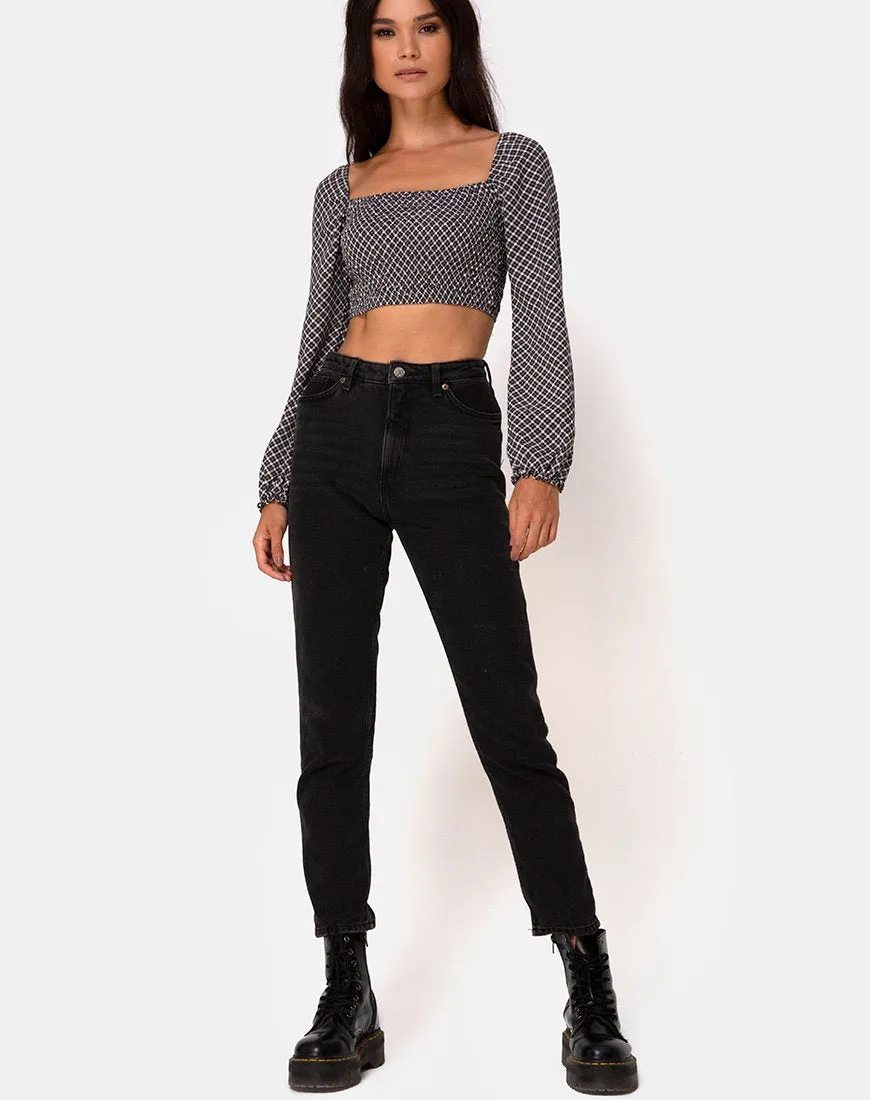 Elina Top in Check It Out Black