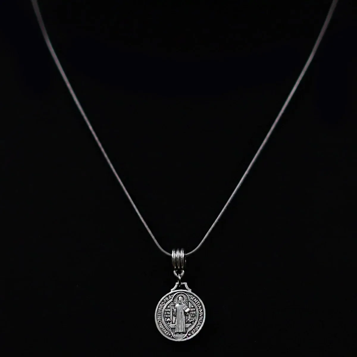 Festo Saint Benedict Medal Pendant with Snake Chain Necklace