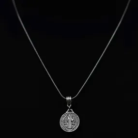 Festo Saint Benedict Medal Pendant with Snake Chain Necklace