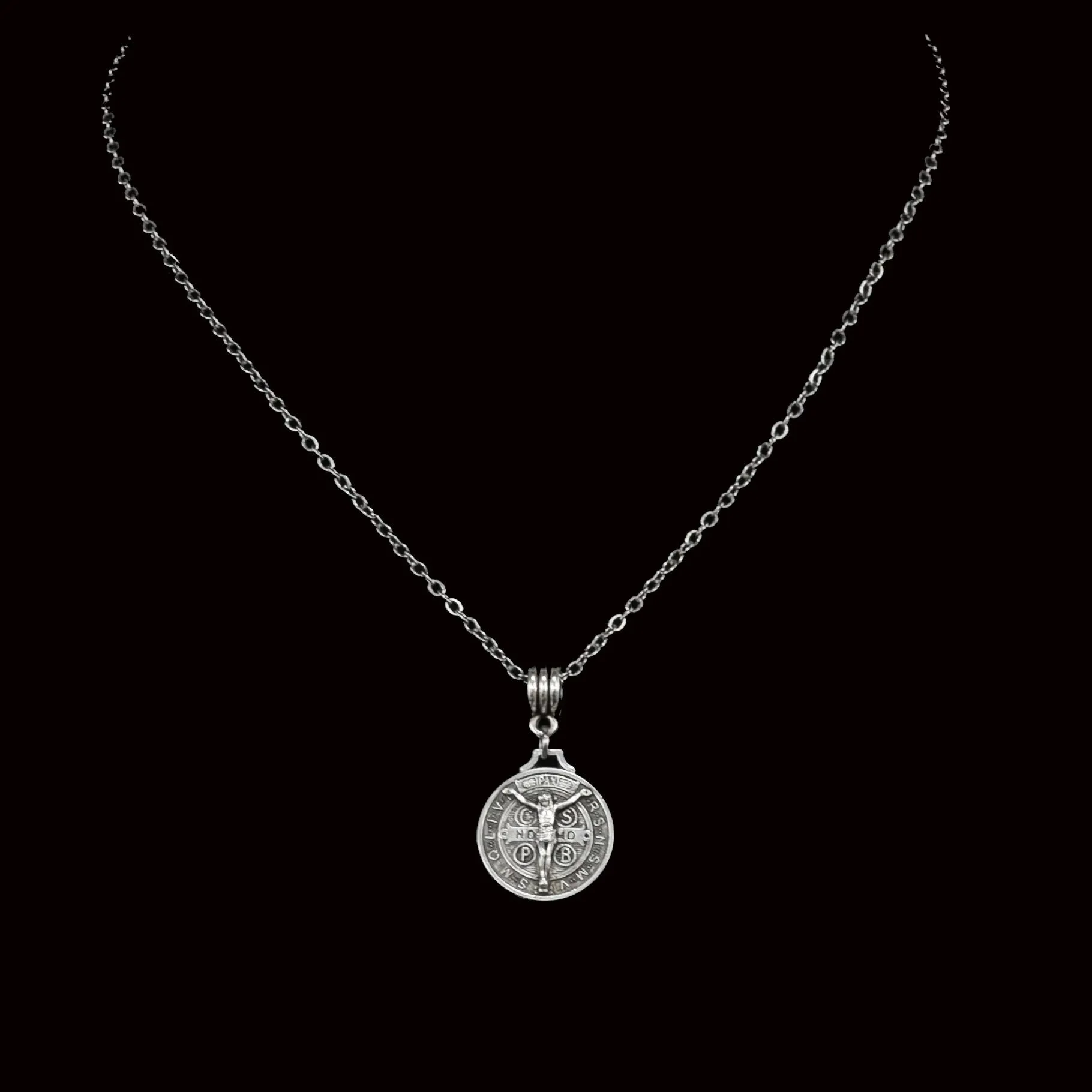 Festo Saint Benedict Medal Pendant with Snake Chain Necklace